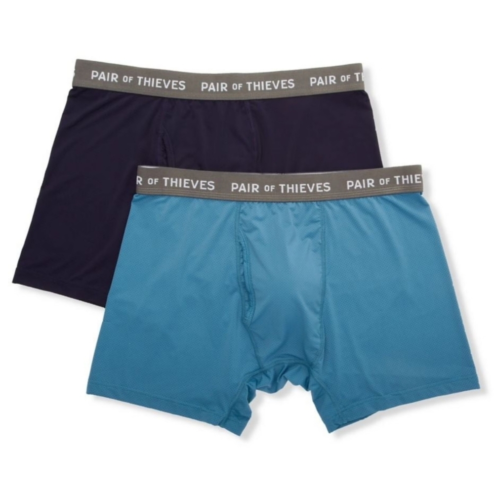 Pair Of Thieves Men's SuperFit Boxer Briefs 2 Pack Size Small In The Blues NIB